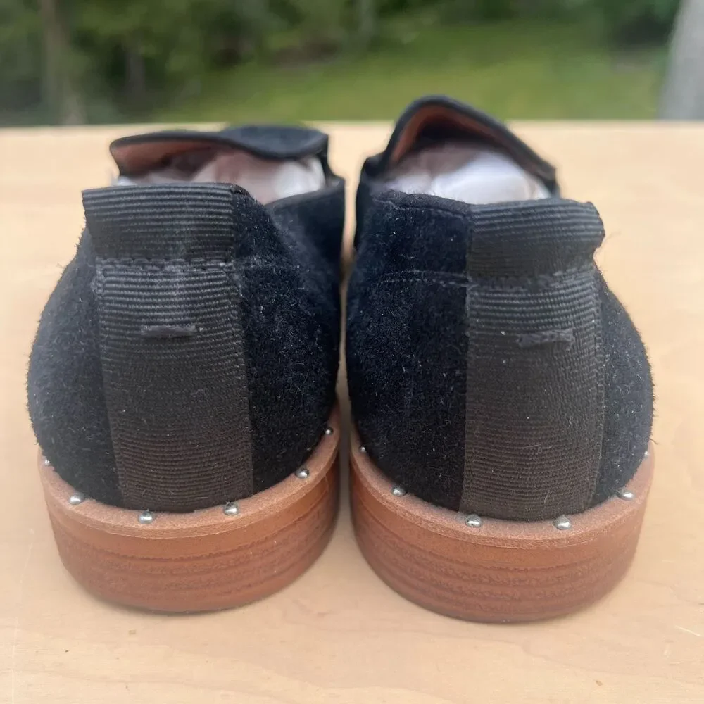 Franco Sarto Women's JEELA Black Slipper Leather Low Heel Slip On Shoes Used 9